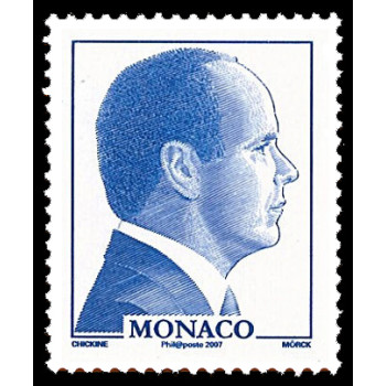 Effigie de profil de S.A.S. le Prince Albert II de couleur bleue Effigie de profil de S.A.S. le Prince Albert II de couleur bleue